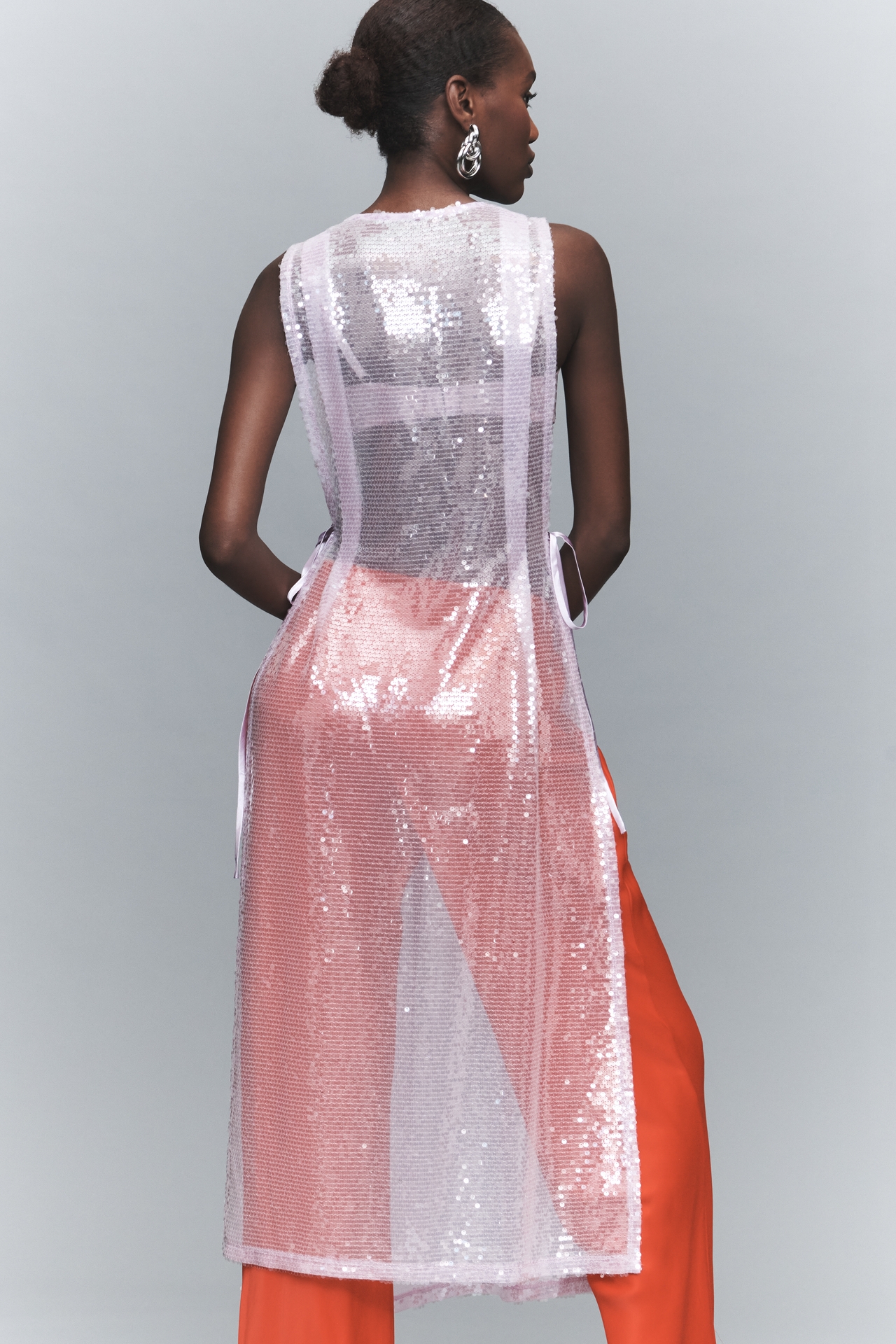 Sunday in Brooklyn Sheer Sequin Side Tie Tunic 