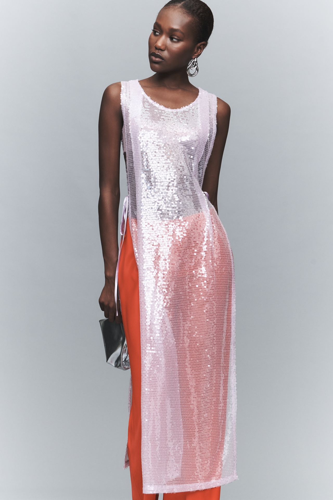 Sunday in Brooklyn Sheer Sequin Side Tie Tunic 