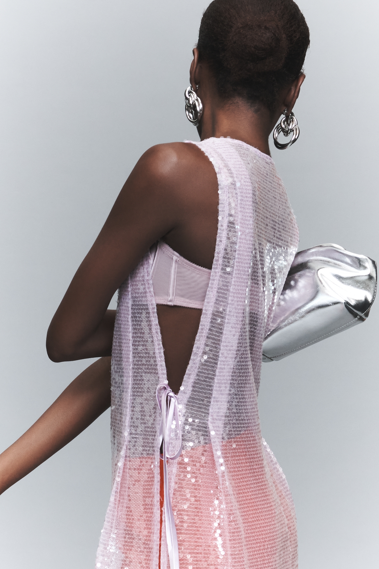 Sunday in Brooklyn Sheer Sequin Side Tie Tunic 