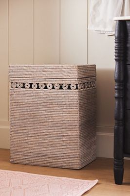 Artifacts Rattan Rectangular Hamper with Hinged Lid