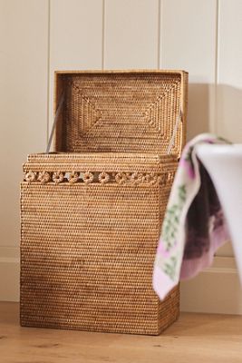Artifacts Rattan Rectangular Hamper with Hinged Lid