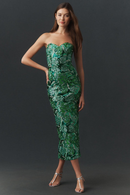 Helsi Monique Strapless Maxi Dress In Green