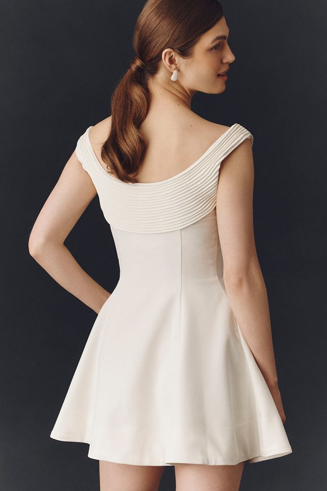 BHLDN Crepe Portrait Neckline Mini Dress #2