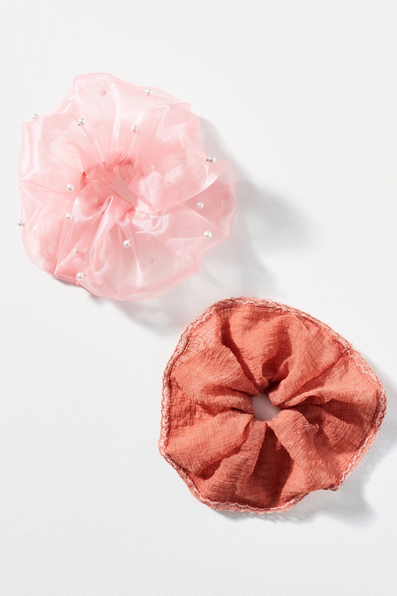 Sheer Embellished Scrunchies, Set of 2