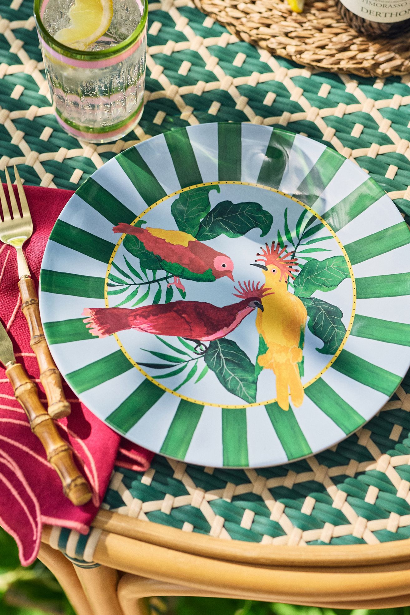 Farm Rio x Anthropologie Melamine Dinner Plates, Set of 4 - Sky, Set Of 4
