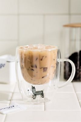 Taza de Vidrio de Doble Pared con Perro