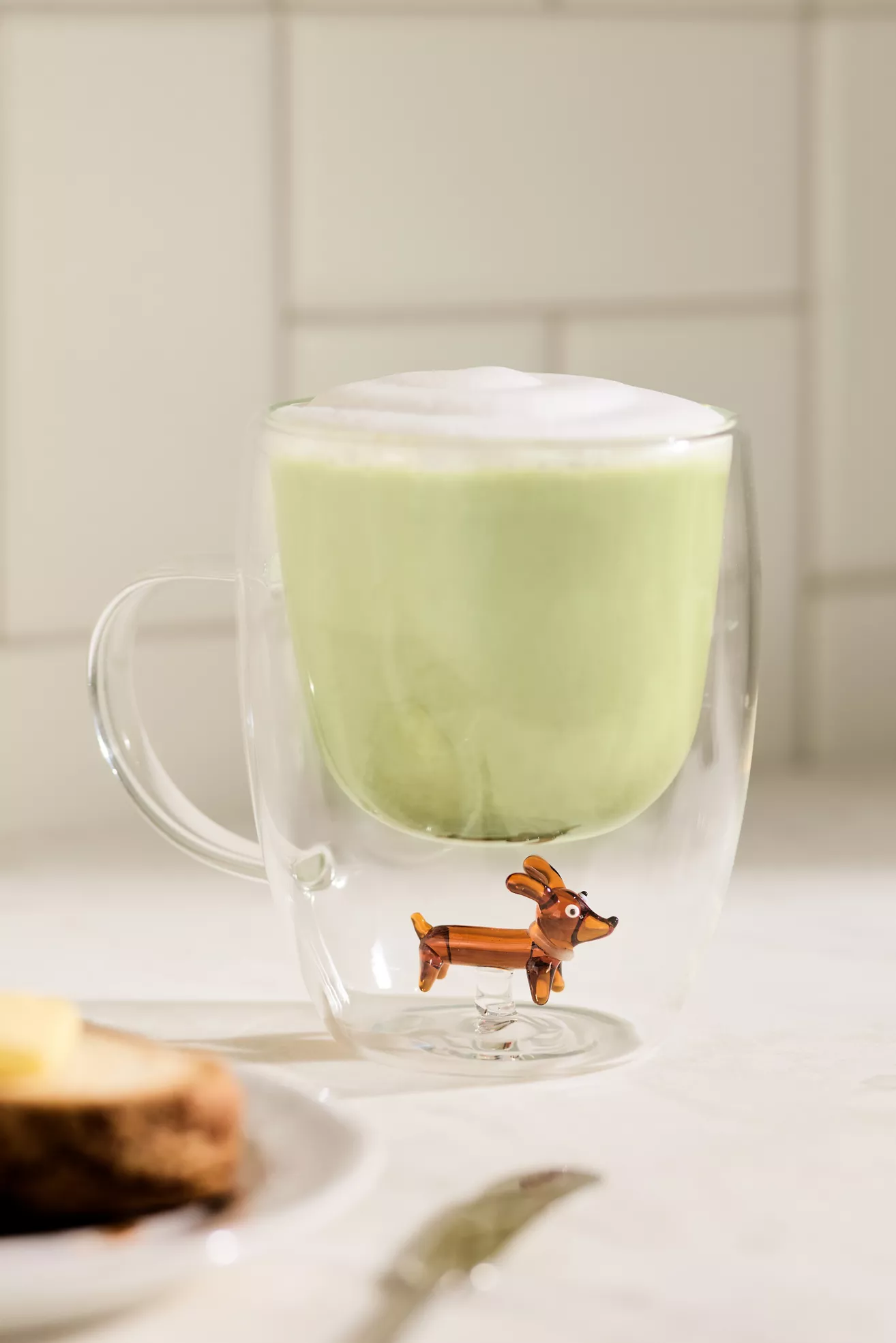 Double-Wall Glass Dog Mug