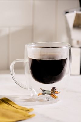 Double-Wall Glass Dog Mug