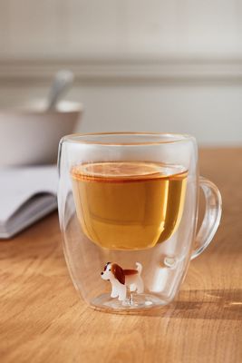 Double-Wall Glass Dog Mug