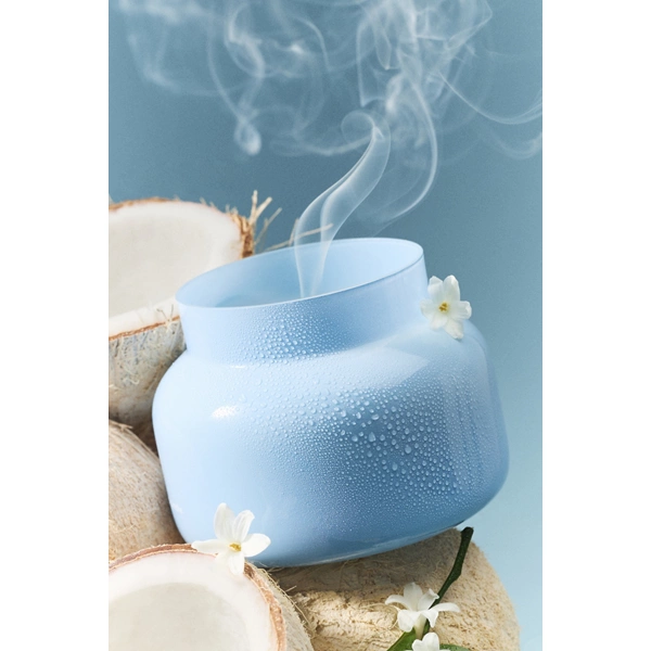 Capri Blue Volcano Nautical Rope Glass Candle
