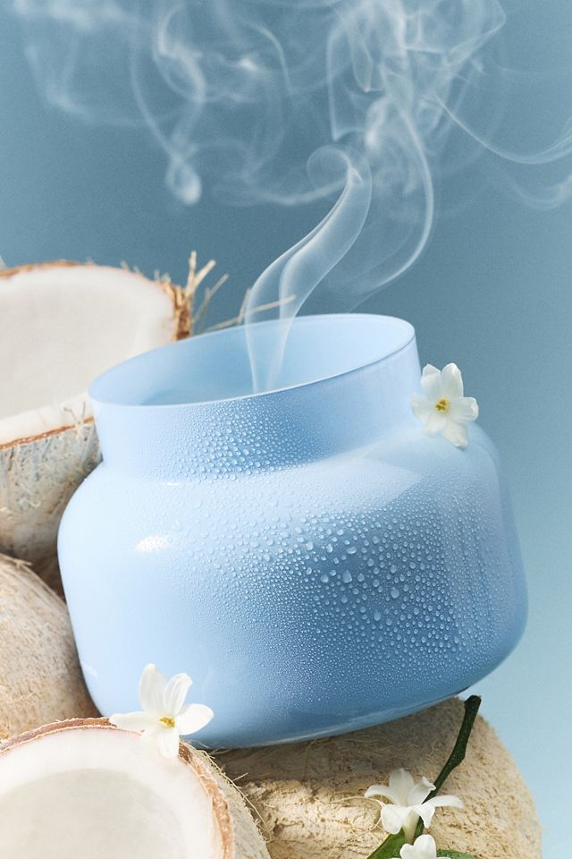 Capri Blue Volcano Nautical Rope Glass Candle #1