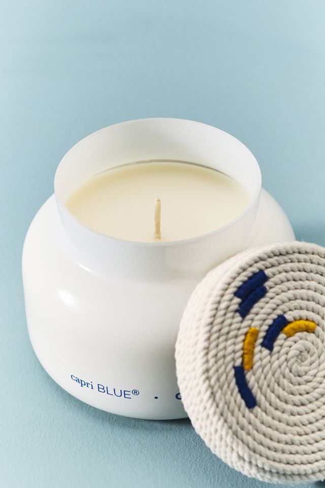 Capri Blue Fresh Coastal Nautical Rope Glass Candle #1