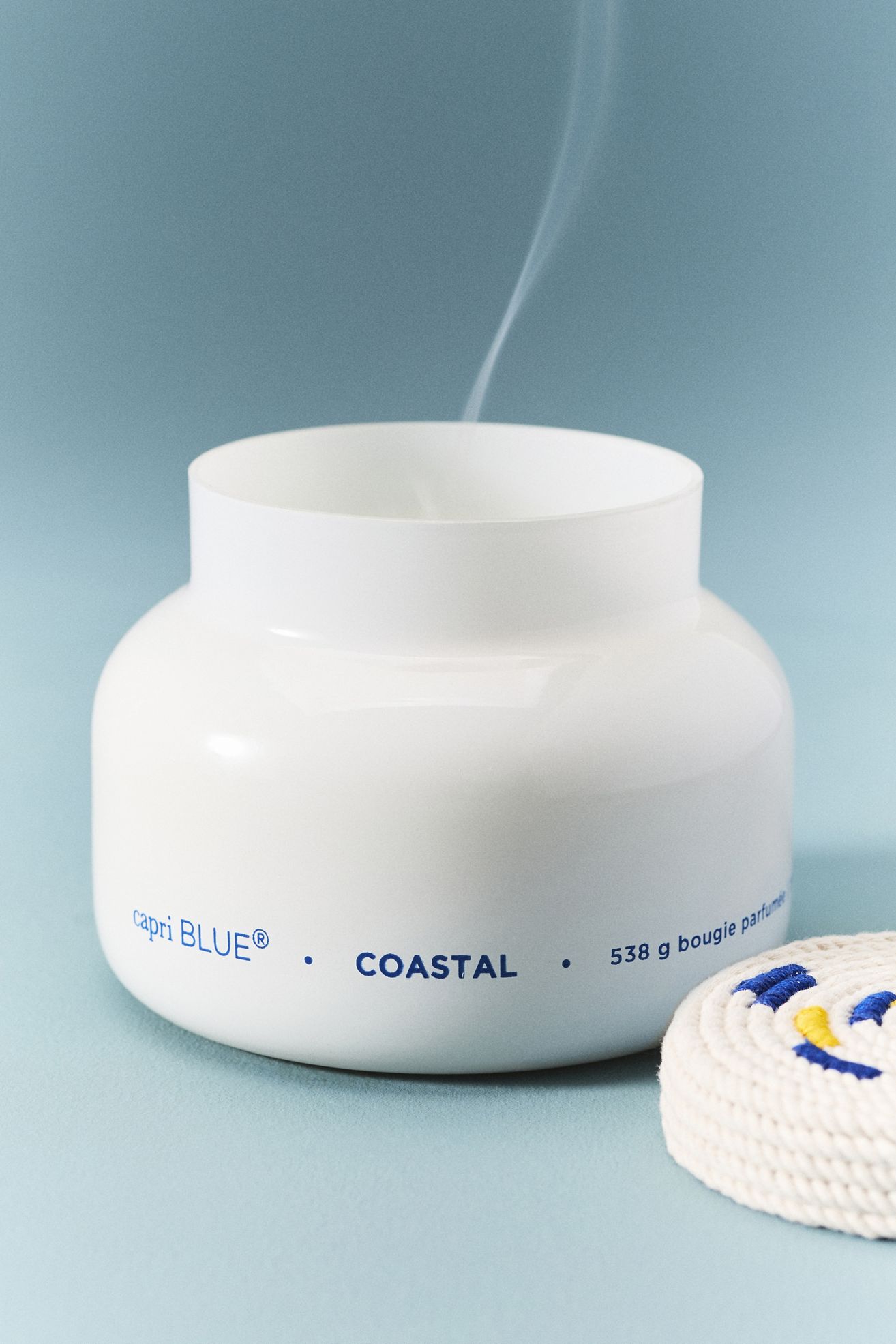 Capri Blue Fresh Coastal Nautical Rope Glass Candle - Coastal, M