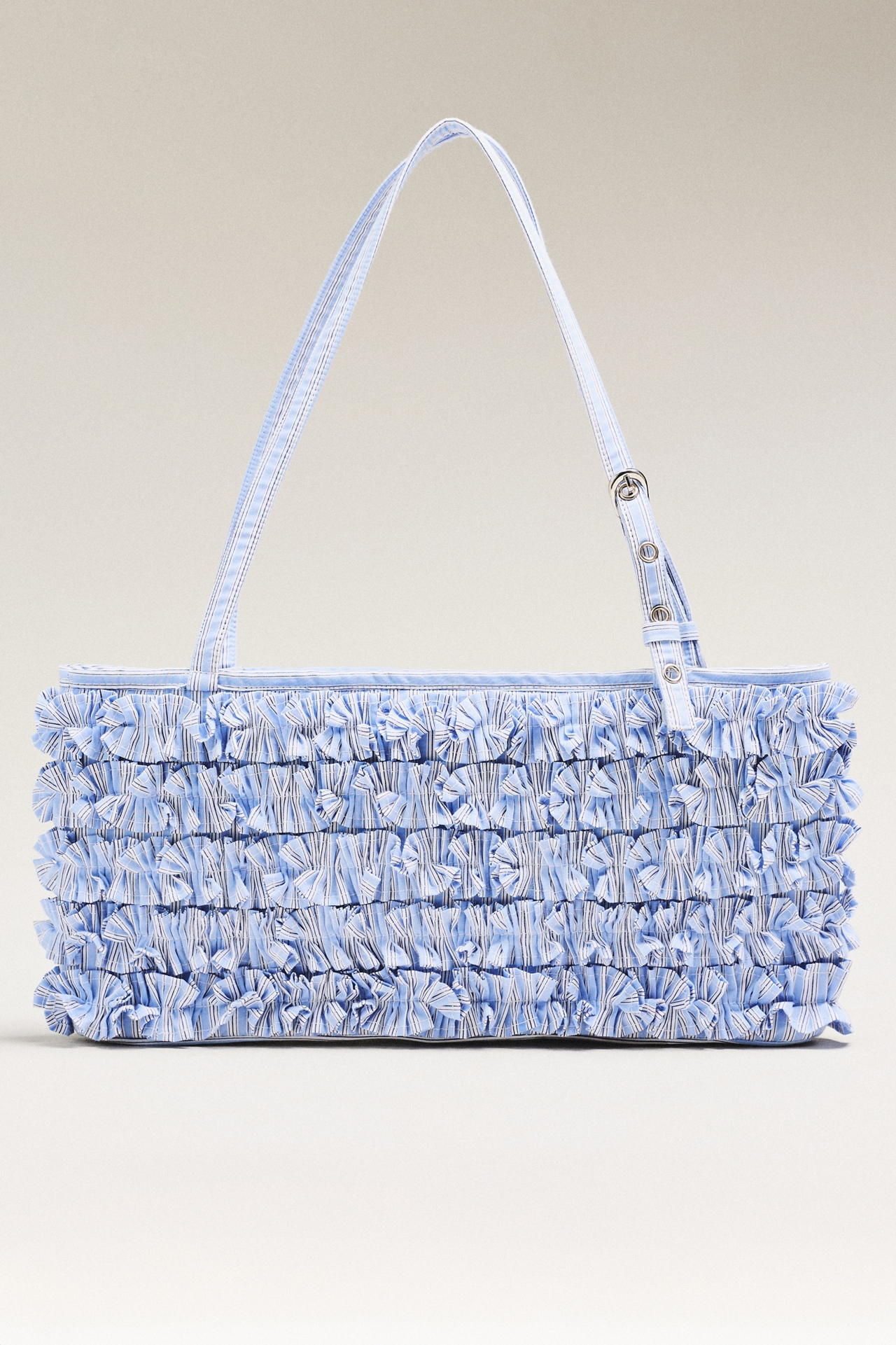 Damson Madder Sophia Ruffle Baguette Shoulder Bag