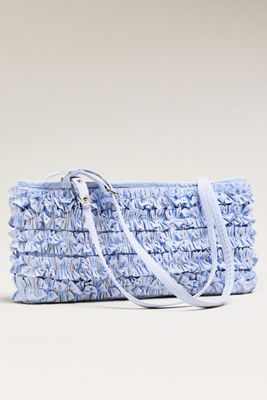 Damson Madder Sophia Ruffle Baguette Shoulder Bag