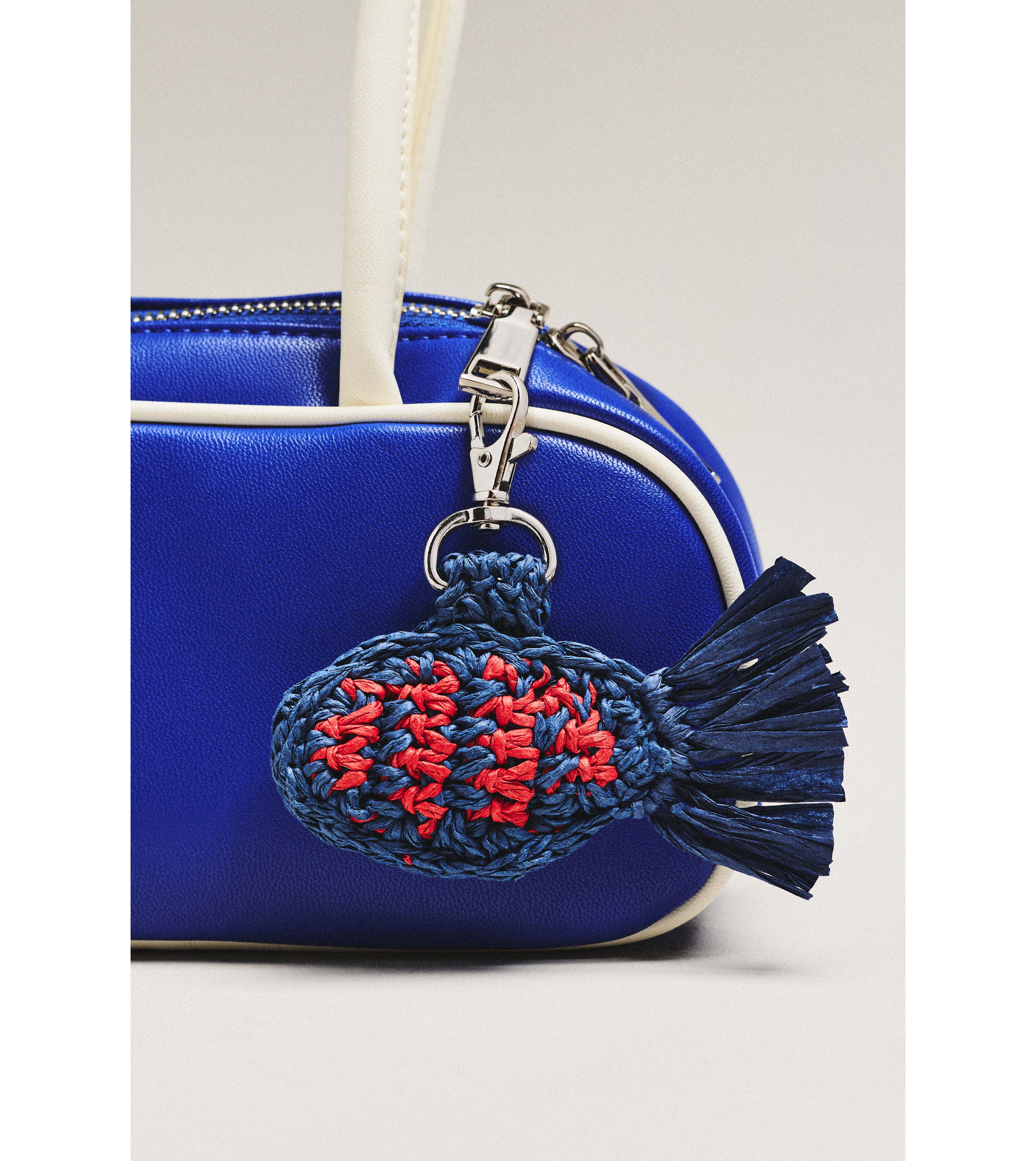 Damson Madder Raffia Fish Bag Charm