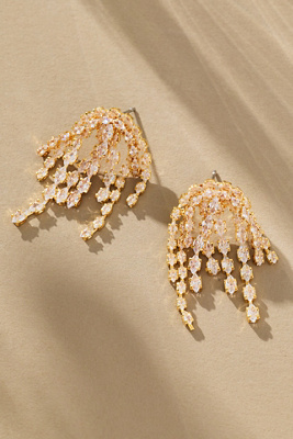 By Anthropologie Small Firework Crystal Drop Earrings In Transparent