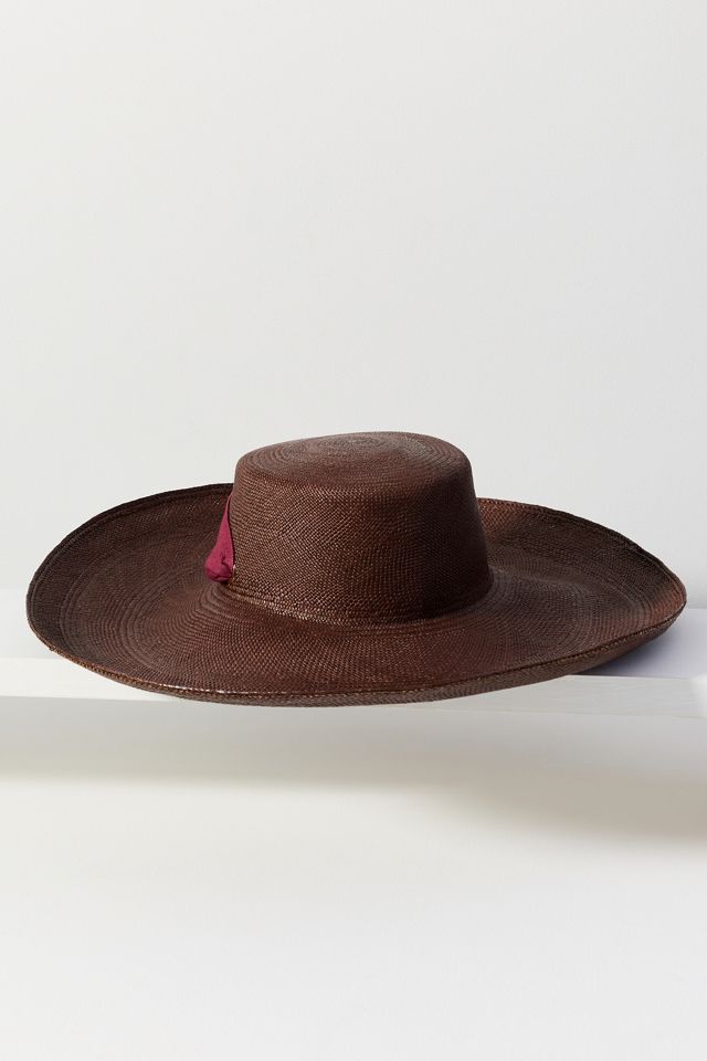 Sensi Studio Wide Ribbon Tie Floppy Straw Hat #1