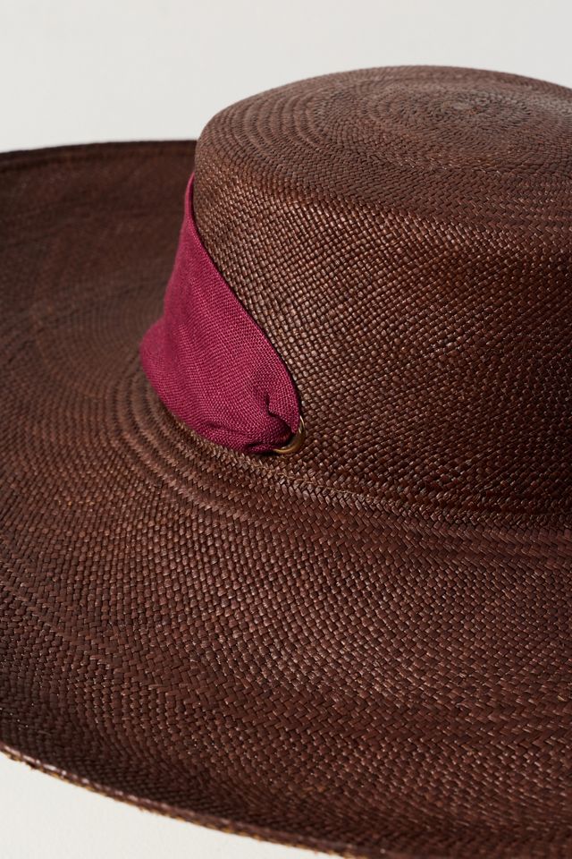 Sensi Studio Wide Ribbon Tie Floppy Straw Hat #2