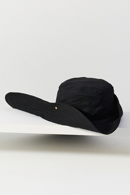 Sensi Studio Linen Beach Cowboy Hat In Black