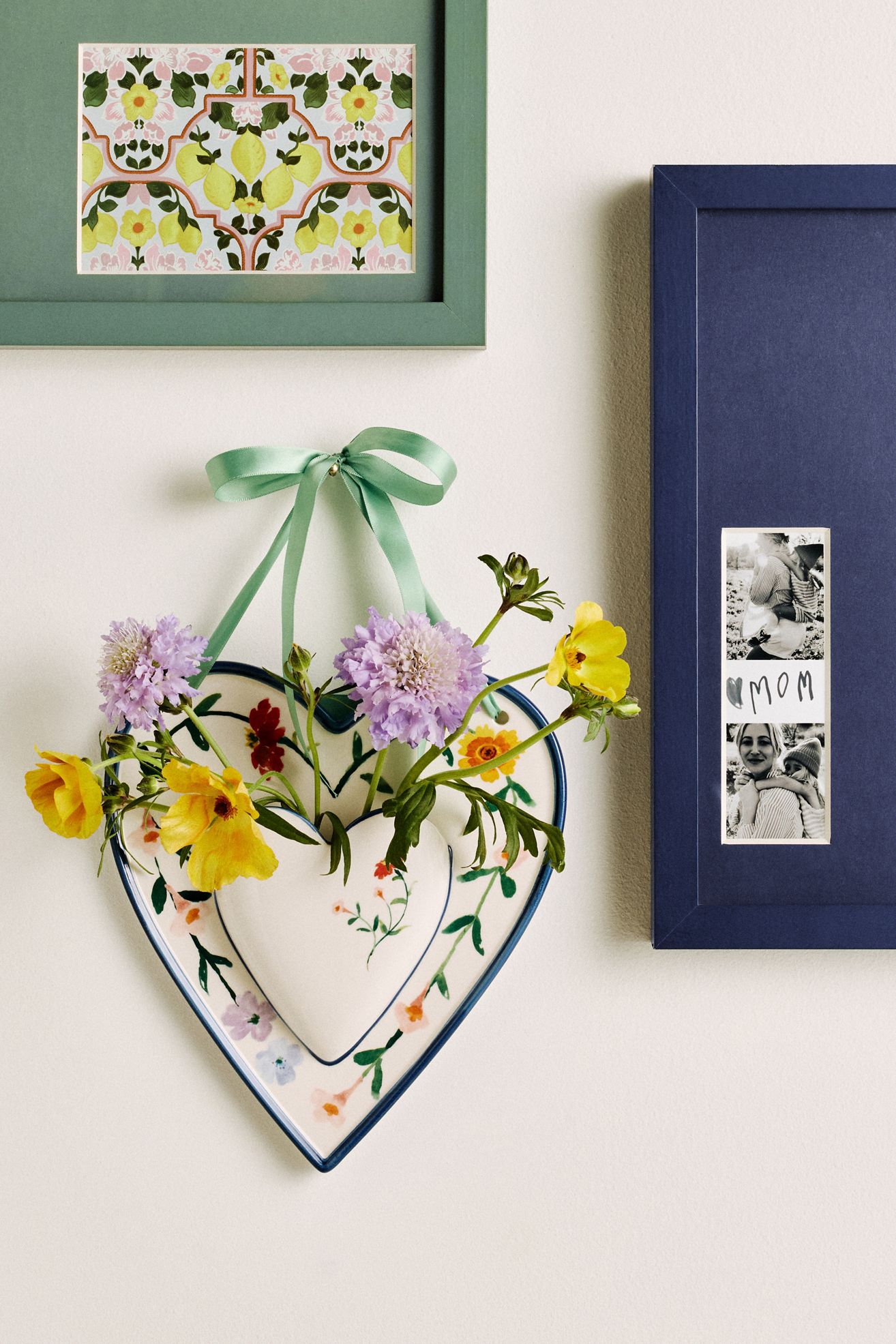 Heart Floral Wall Vase - White, Assorted