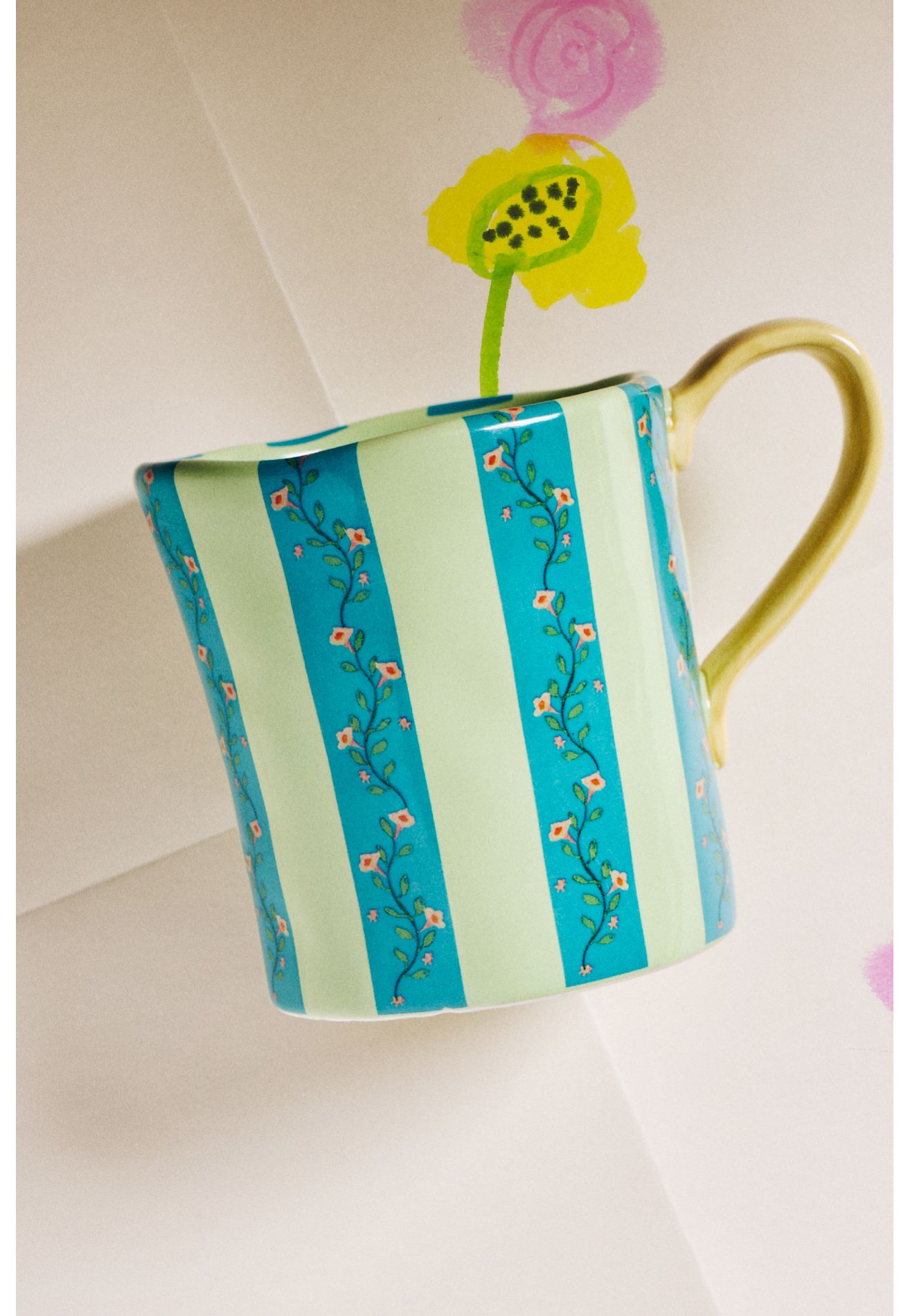 Anthropologie Amma Stoneware Mug - Mint