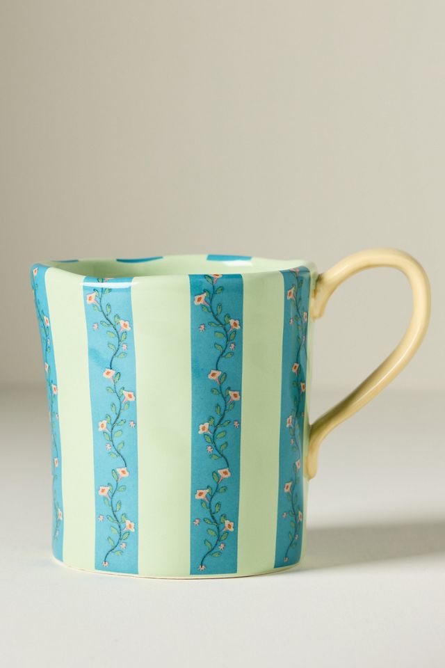 Tazza Amma a Righe Floreali #1