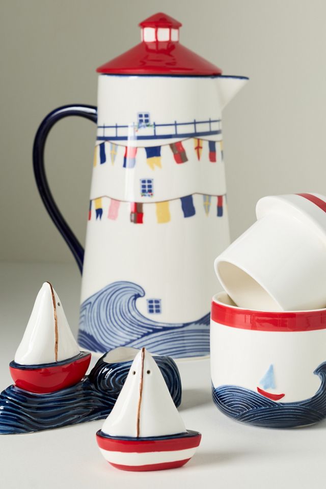 Maritime Stoneware Salt & Pepper Shakers #2