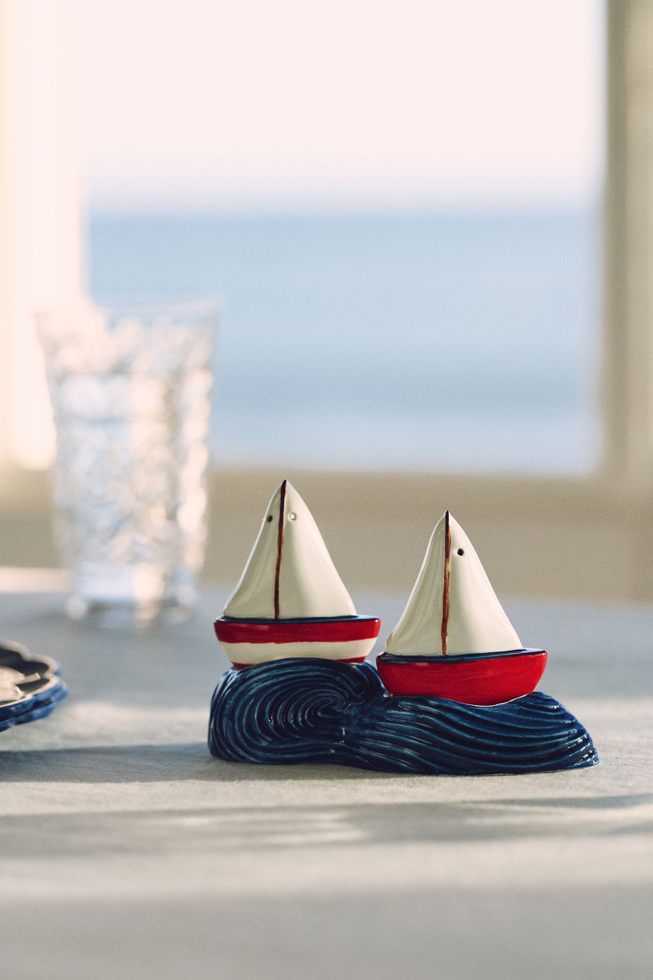 Maritime Stoneware Salt & Pepper Shakers - Navy, One Size