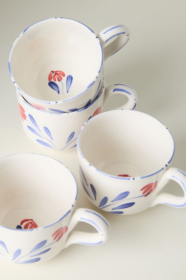 Stefania Italian Earthenware Mugs, Set of 4 #4