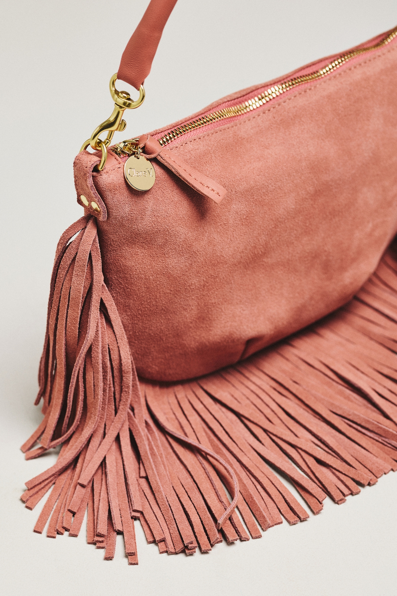 Clare V. Petit Moyen Fringe Shoulder Bag