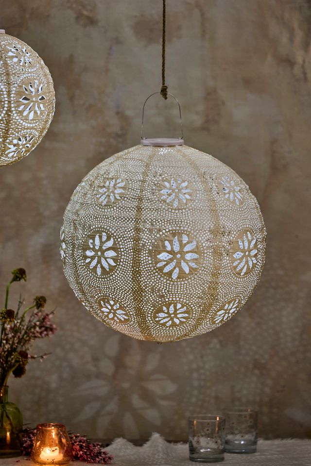 Floral Lace Battery Powered Globe Lantern #4