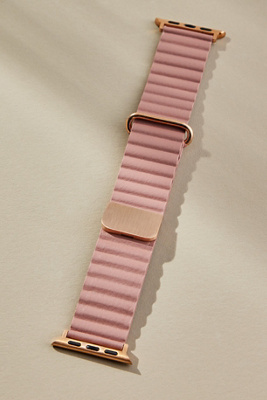 Posh Tech Dakota Magnetic Leather Apple Watch Band In Pink