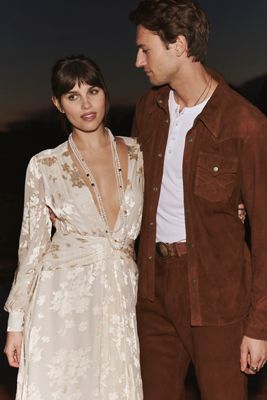 RIXO Simone Lace Collar V-Neck Midi Dress | Anthropologie