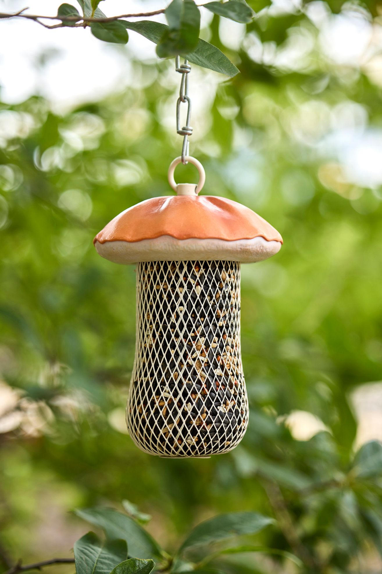 Mushroom Bird Feeder - Dark Orange, One Size