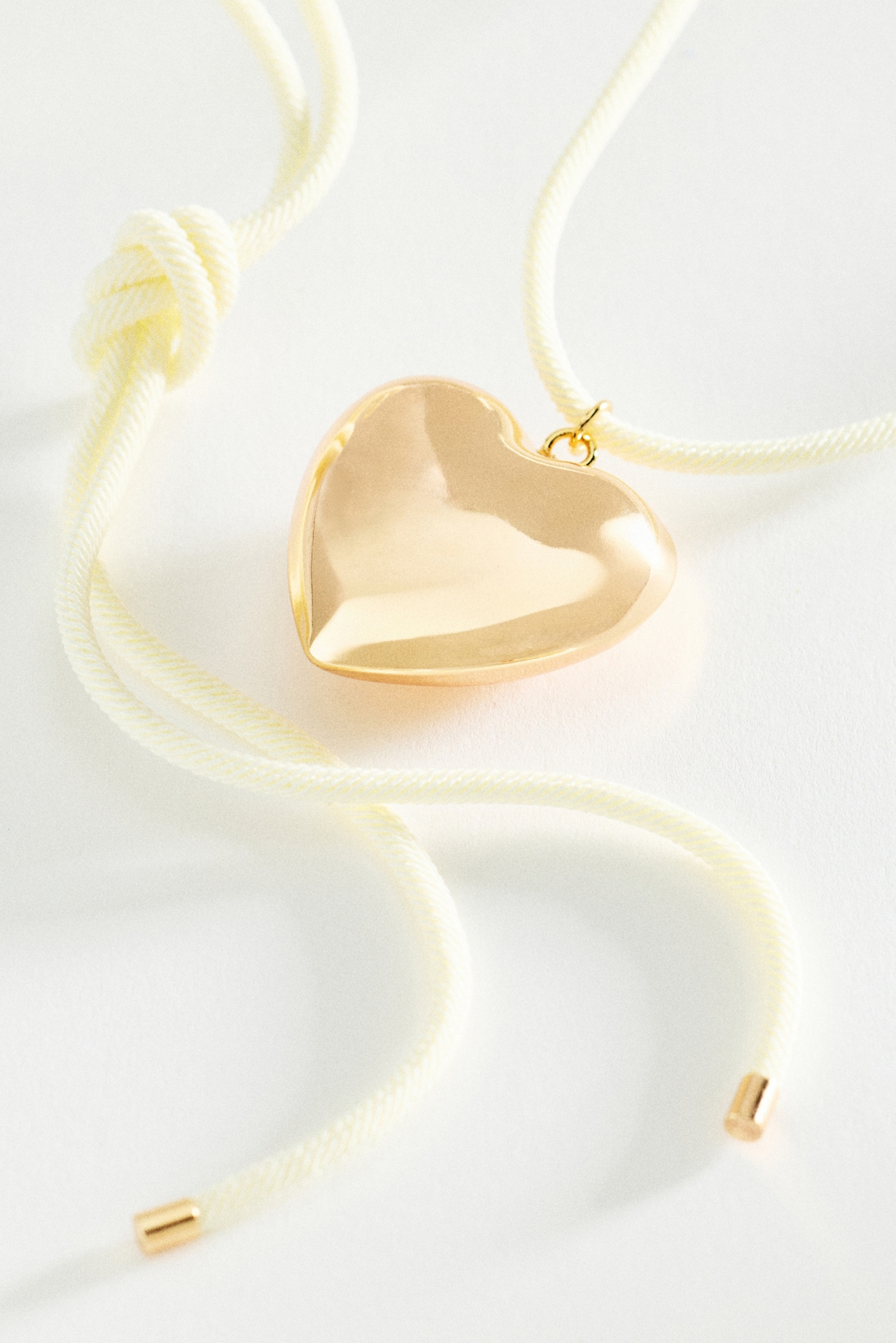 Corded Bubble Heart Pendant Necklace