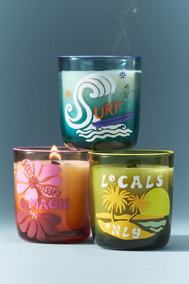 Sun-Kissed Magic Floral Hibiscus Tide Glass Candle | AnthroHome