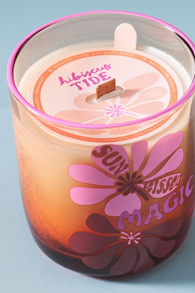 Sun-Kissed Magic Floral Hibiscus Tide Glass Candle | AnthroHome