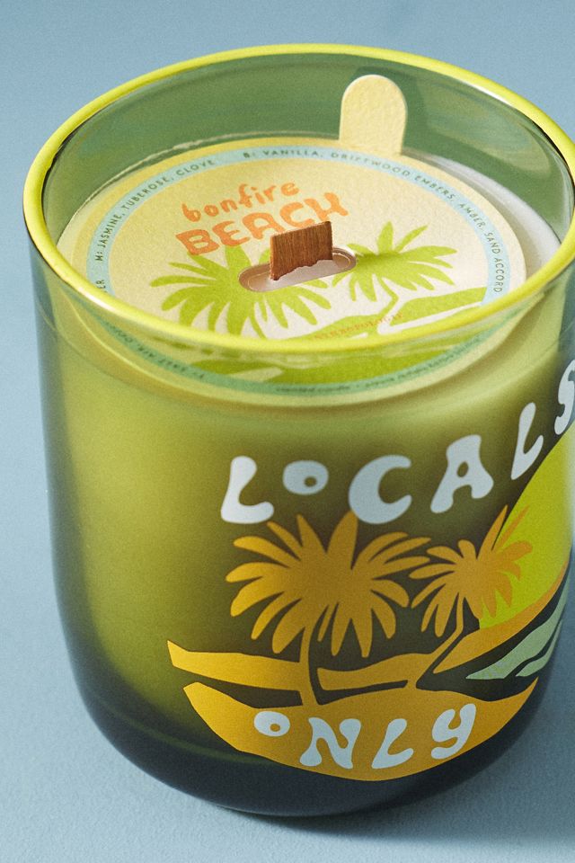 Locals Only Woody Bonfire Beach Glass Candle #2