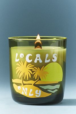 Locals Only Woody Bonfire Beach Glass Candle