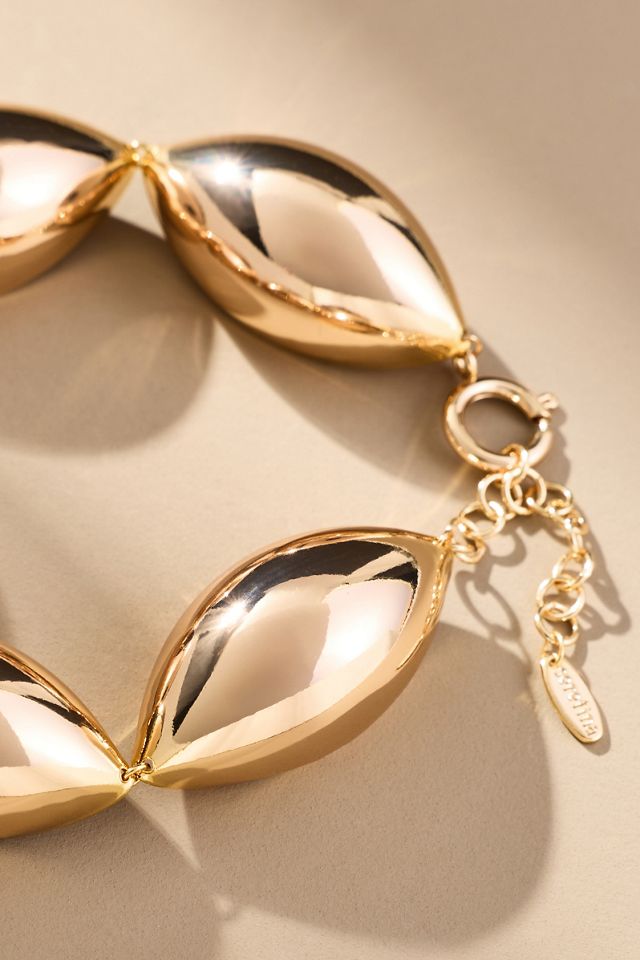 By Anthropologie Chunky Metal Shaped Bracelet #1