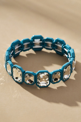 By Anthropologie Crystal Colorful Stretch Bracelet In Blue