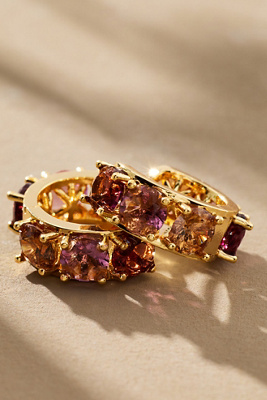 By Anthropologie Colorful Mini Huggie Hoop Earrings In Red