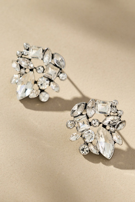 By Anthropologie Mixed Crystal Stone Post Earrings In Transparent