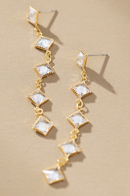 By Anthropologie Diamond Drop Earrings In Transparent
