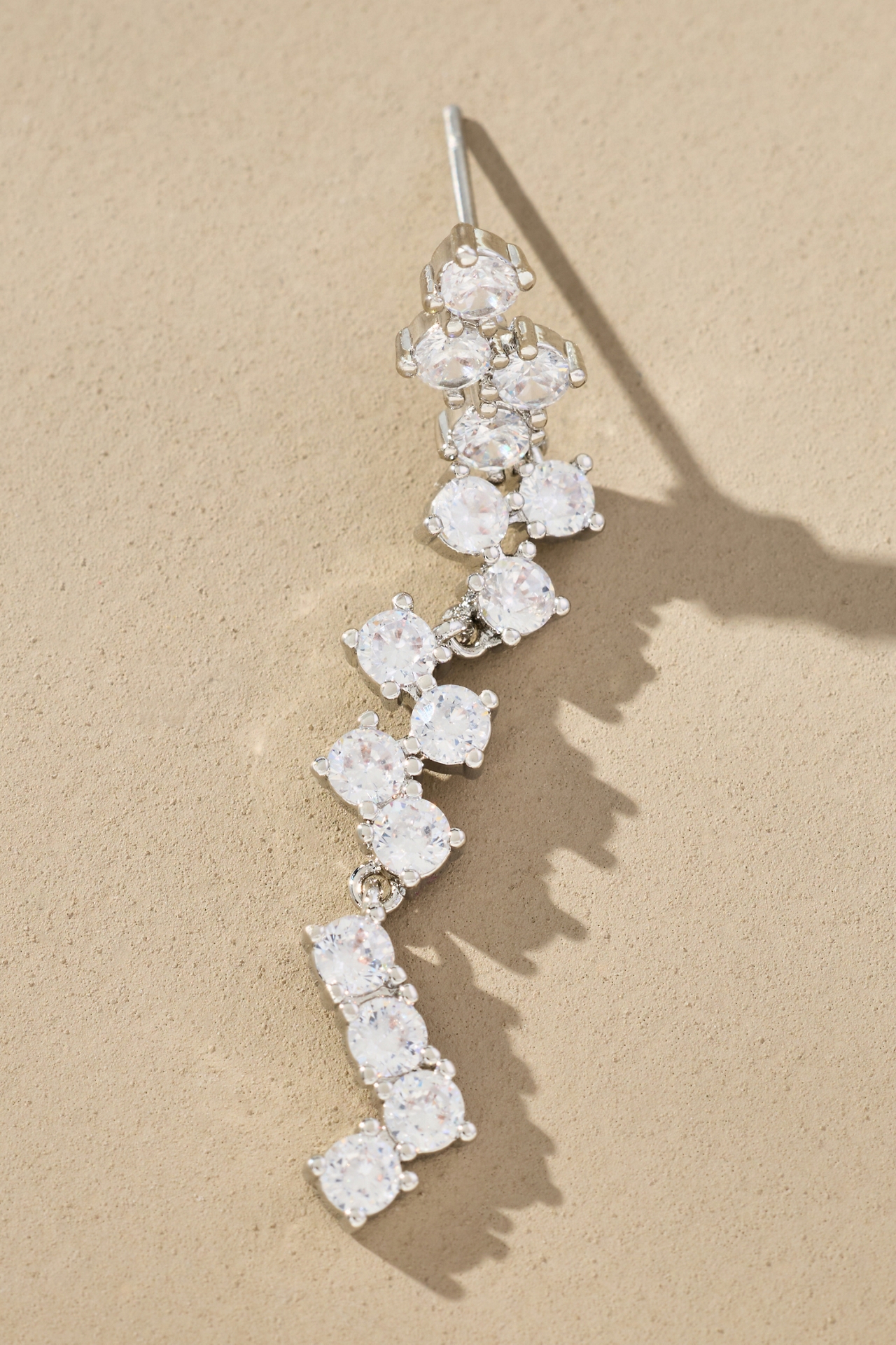 Wavy Crystal Drop Earrings