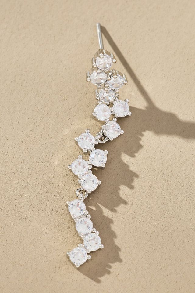 Wavy Crystal Drop Earrings #1