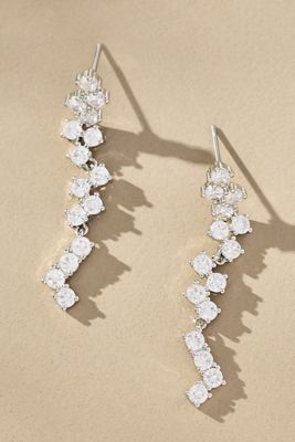 Wavy Crystal Drop Earrings