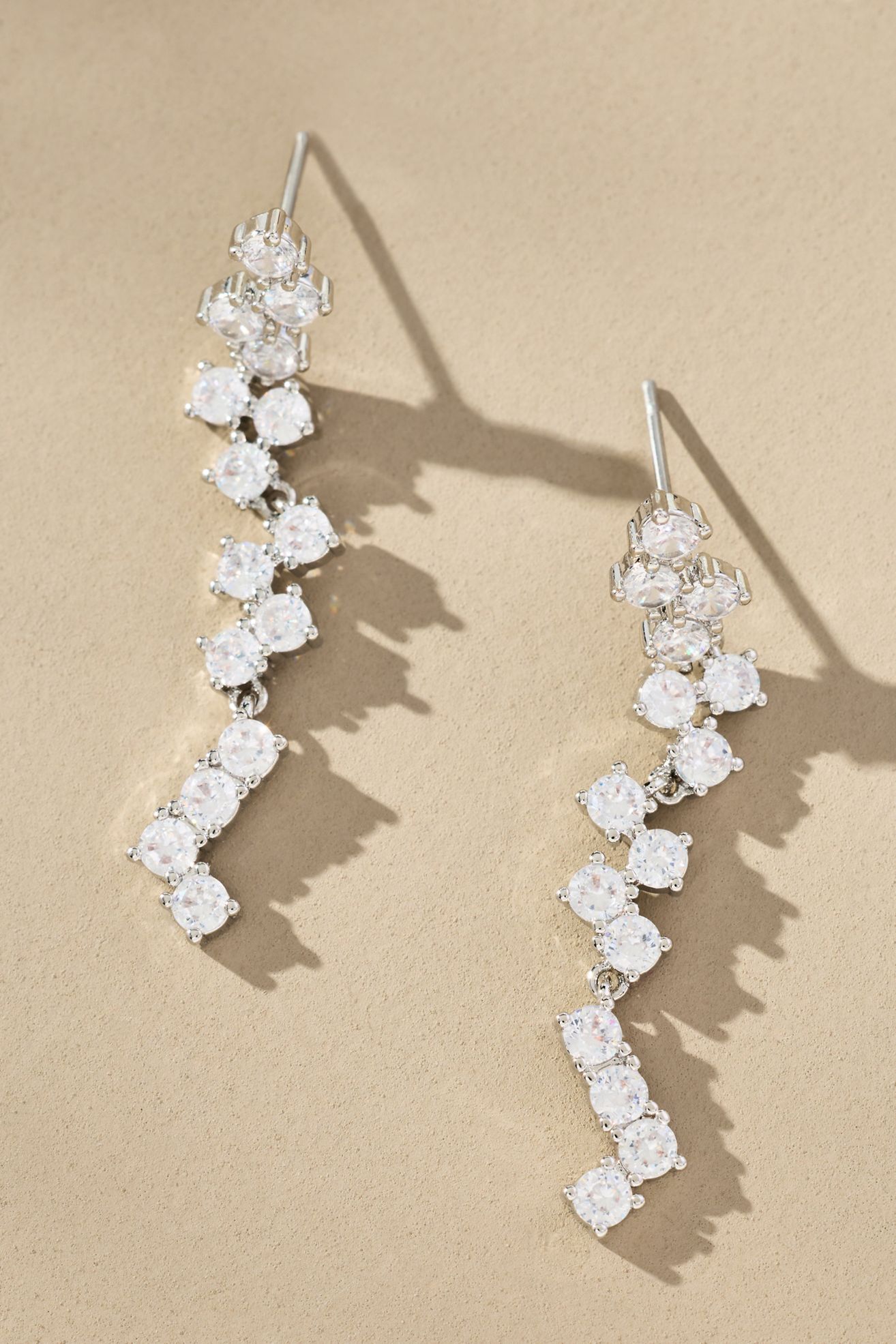 Wavy Crystal Drop Earrings