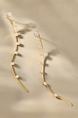 By Anthropologie Small Crystal Drop Earrings In Gold